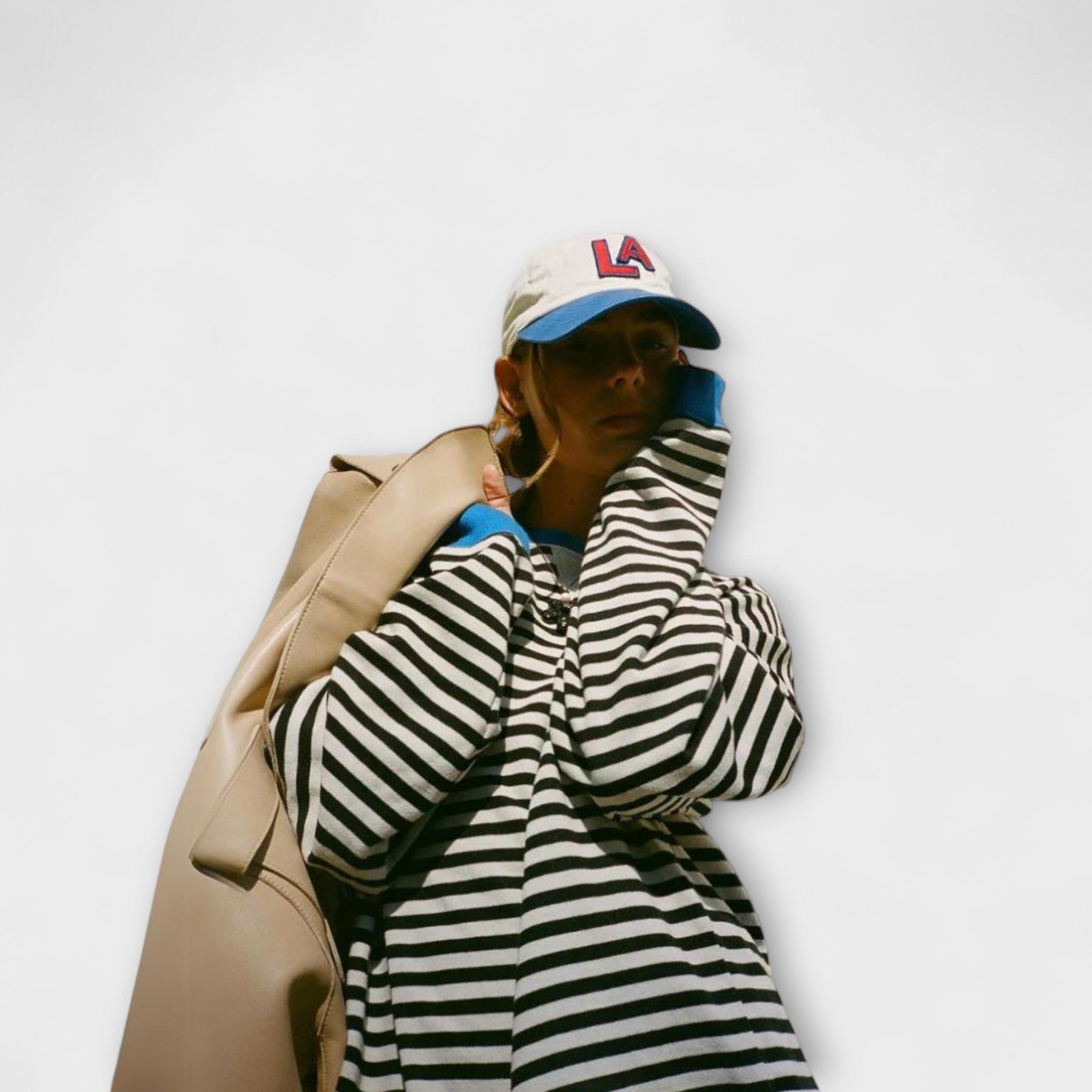 Thea | Stripet oversized strikkegenser